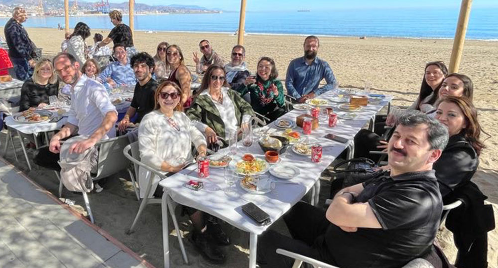 Participants enjoyed a great seafood meal by the sea.