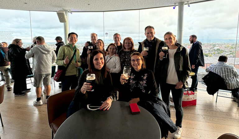 Enjoying a pint of Guinness with 360 degree views of Dublin